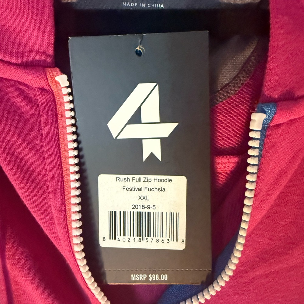 NWT FourLaps Rush Full Zip Hoodie in Festival Fuchsia - XXL - Picture 5 of 11